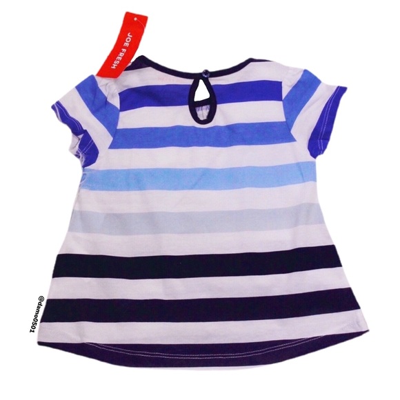 NWT Joe Fresh Baby Blue Stripe Jersey Pocket Dress - Picture 3 of 7